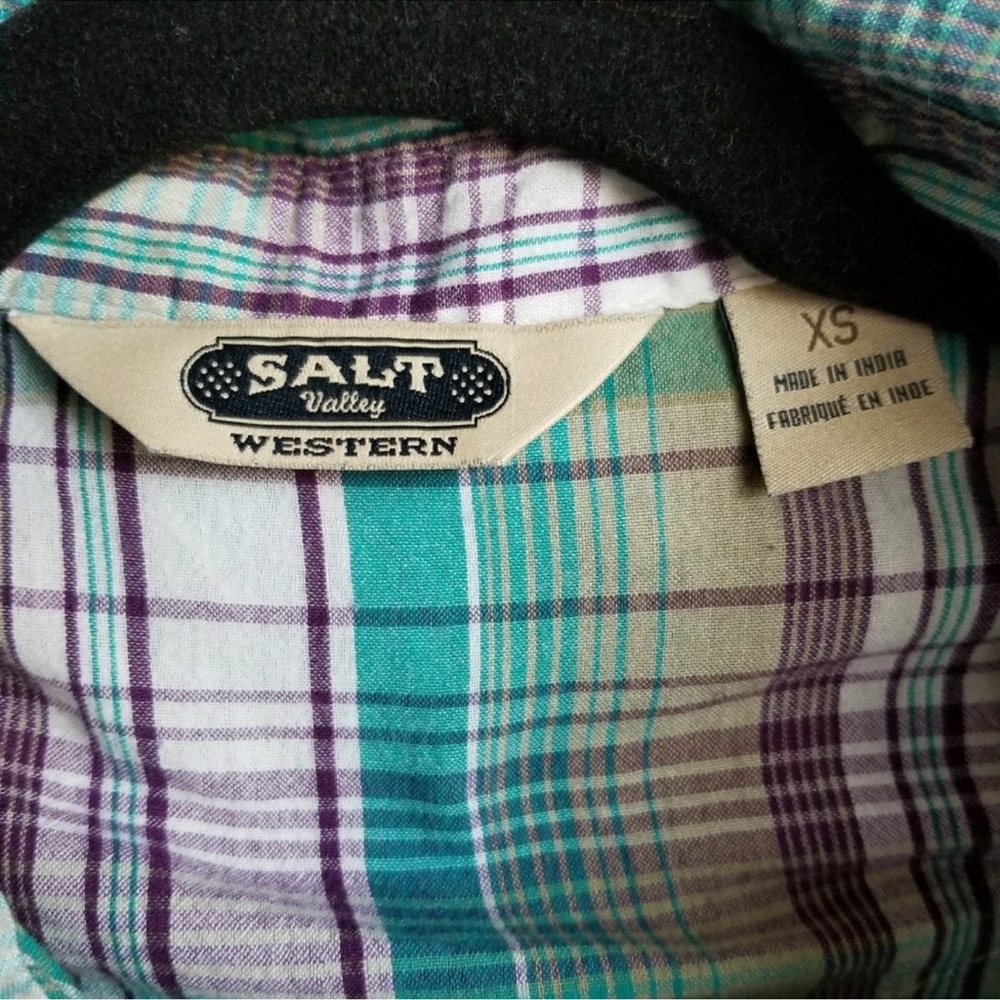 Salt Valley Western | Polyester plaid Shirt | XS - Picture 6 of 10